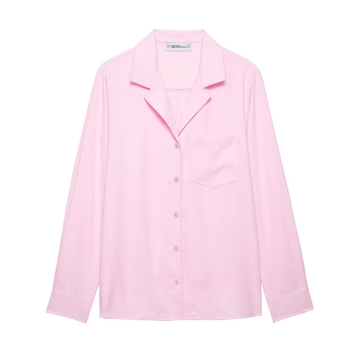 Men's Relaxed-Fit Long Sleeve Shirt with Notched Collar and Chest Pocket Mune Fashion