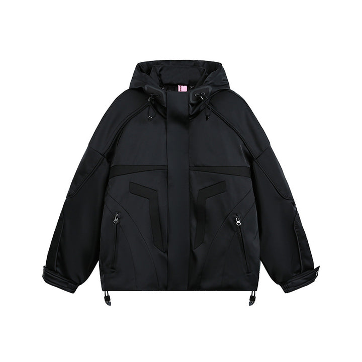 Unisex technical padded hoodie with utility pockets and adjustable hem Mune Fashion