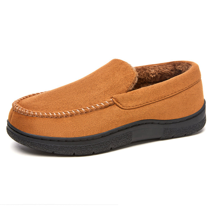 Men's non-insulated moccasin house slipper with teddy lining, soft microfiber surface, and non-slip profiled rubber sole Mune Fashion