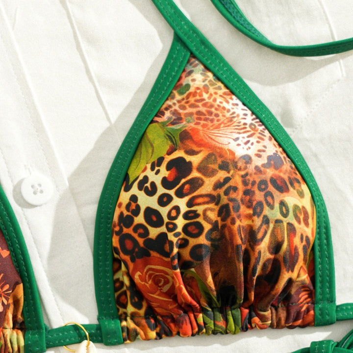 Women's Triangle Bikini with Floral Patterns Mune Fashion