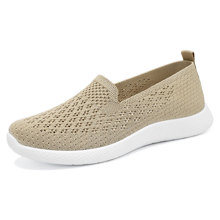 Women’s seamless knit slip-on with perforated air mesh structure, ergonomic memory footbed, and lightweight EVA cushioning Mune Fashion