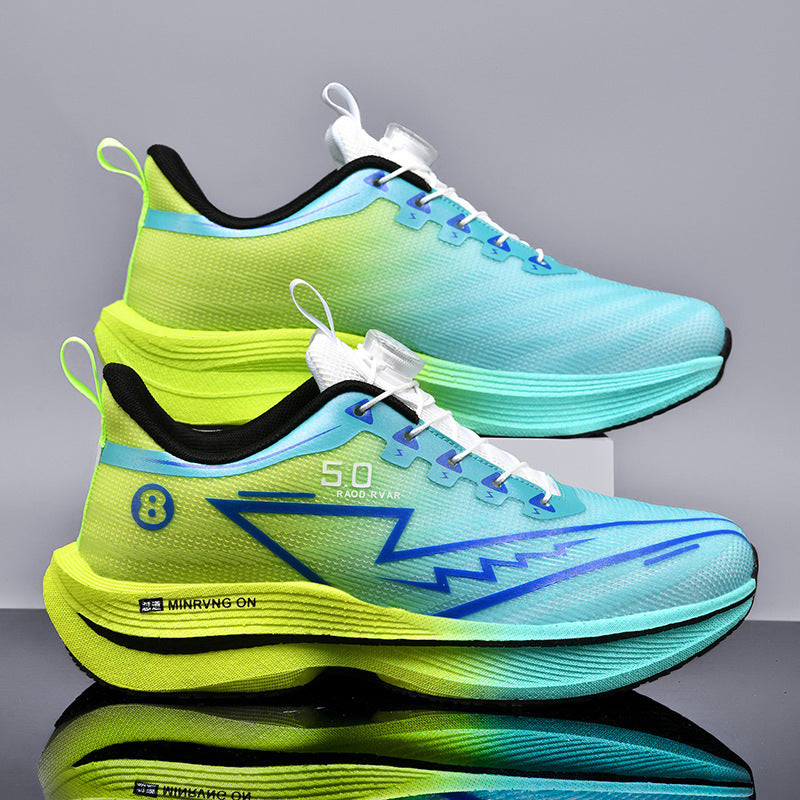 Unisex cushioned competitive running shoes with dial closure, sock-like entry and responsive hollow core midsole Mune Fashion