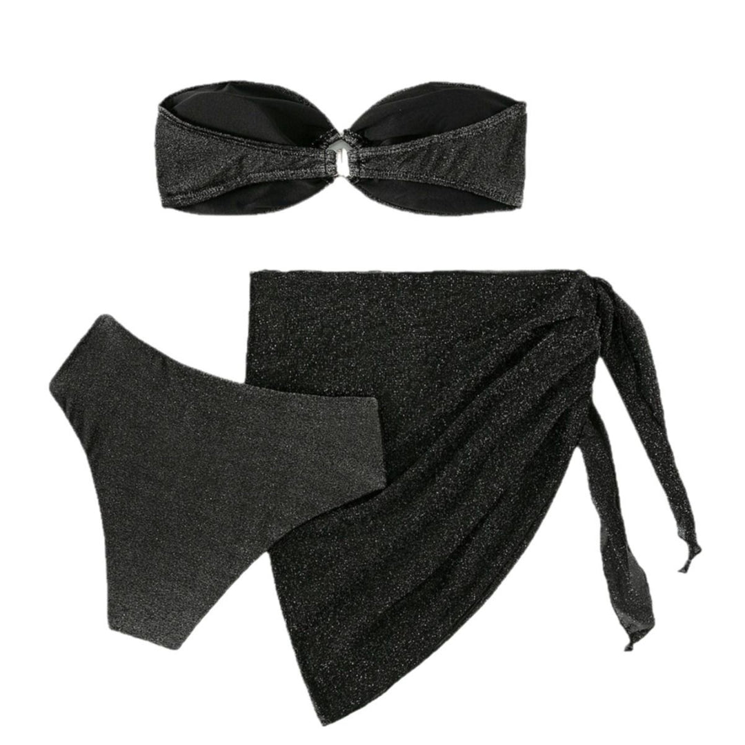 Women Glamorous Bandeau Bikini with Glitter Details Mune Fashion