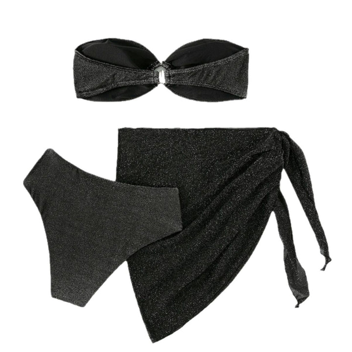 Women Glamorous Bandeau Bikini with Glitter Details Mune Fashion