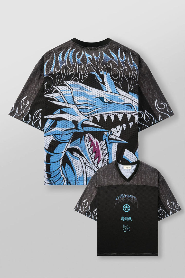 Unisex nan breathable mesh jersey with large area anime print and V-neck Mune Fashion