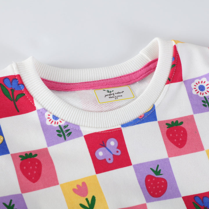 Girls sweatshirt with colorful flower and fruit pattern Mune Fashion