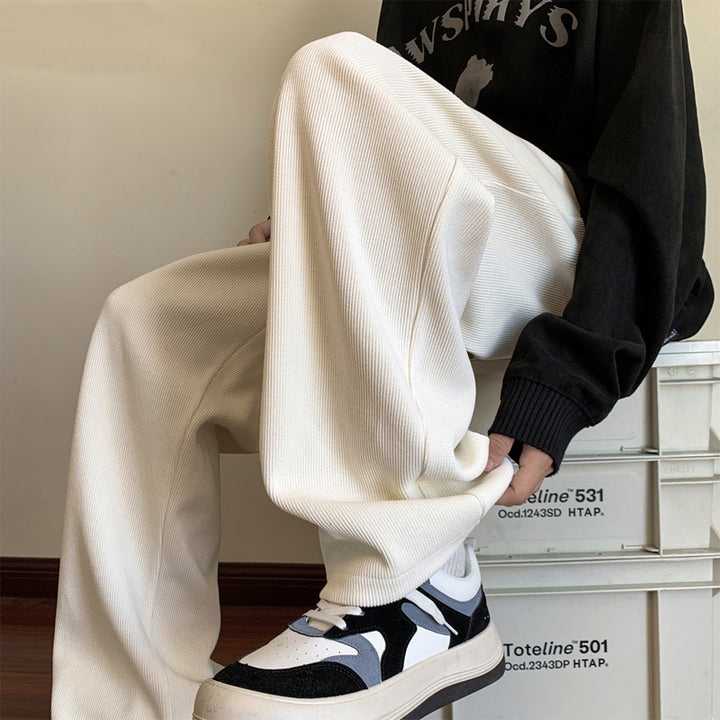 Men's Wide Cut Ribbed Jogging Pants