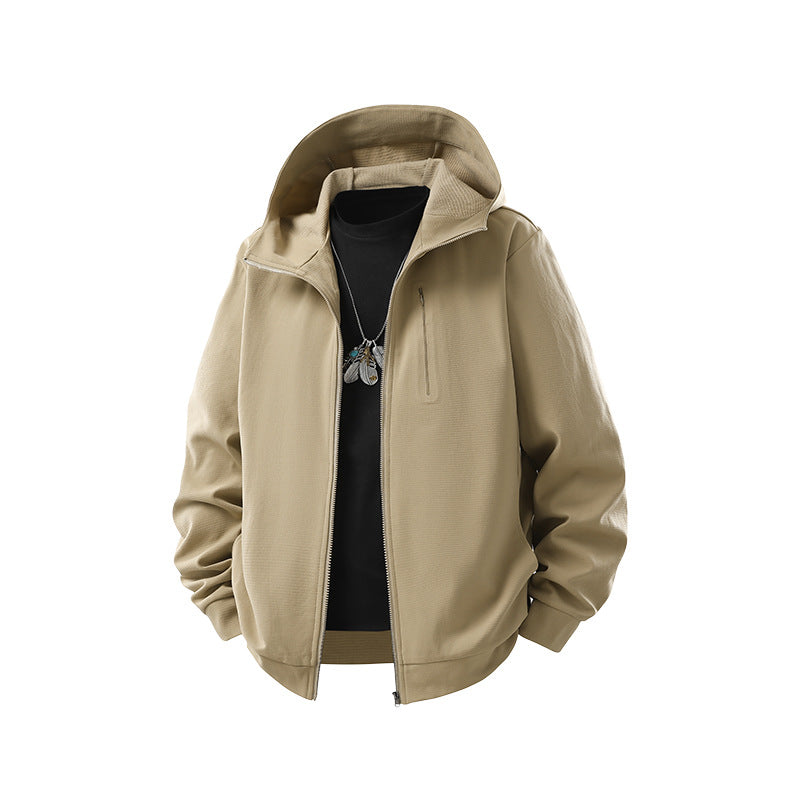 Herren Kapuzen-Softshelljacke mit Reißverschluss‑Brusttasche, geripptem Saum und Relaxed‑Fit Mune Fashion