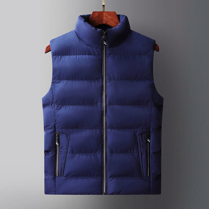 Men's quilted thermal vest with high collar, light insulation & zip pockets Mune Fashion