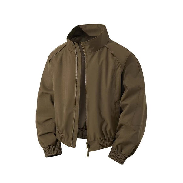 Men's lightweight windbreaker with high collar, two-way zipper and elastic drawstring waist Mune Fashion