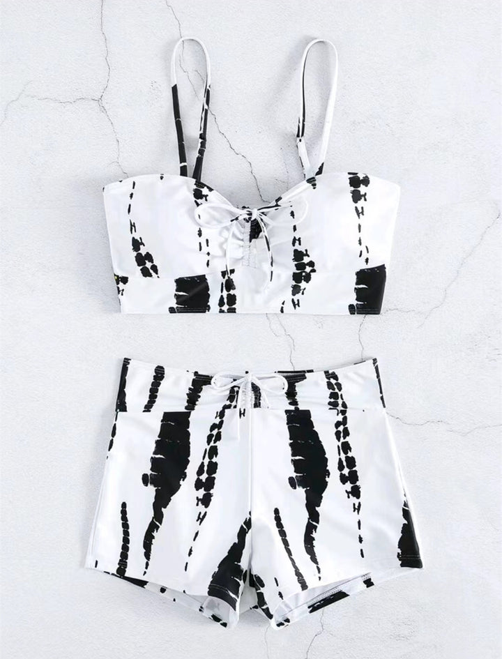 Women Two-Piece Swimwear Set with Playful Knot Design Mune Fashion