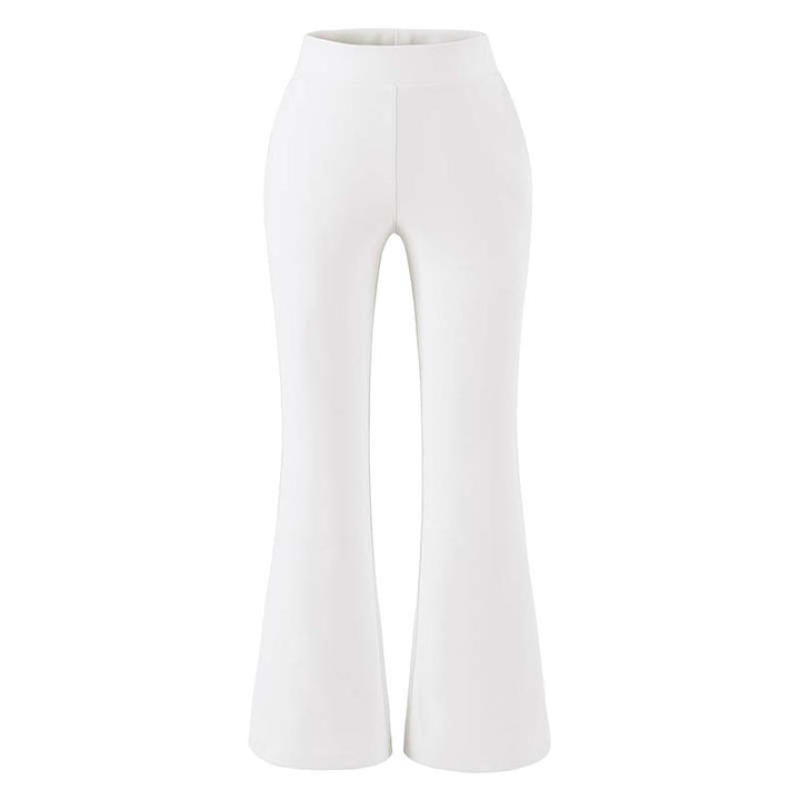 Women's High-Waisted Stretch Flared Pants with Wide Hem Mune Fashion