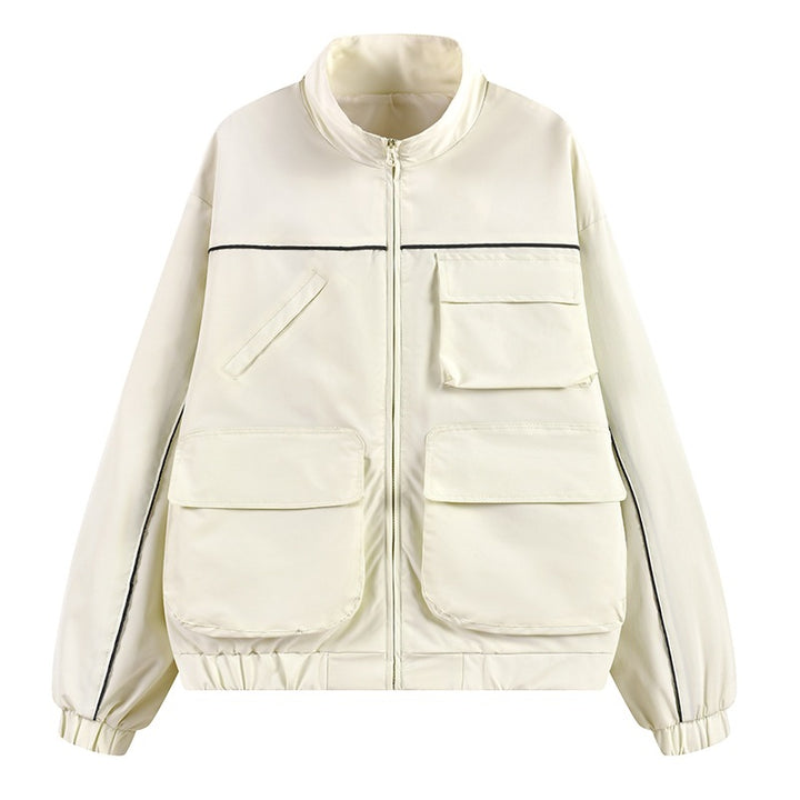 Men's Utility Field Jacket with Multiple Pockets and Stand-up Collar Mune Fashion