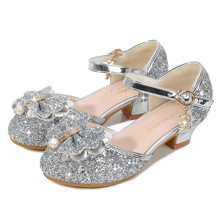 Girl Ballerina Shoes with Sparkling Floral Motif Mune Fashion