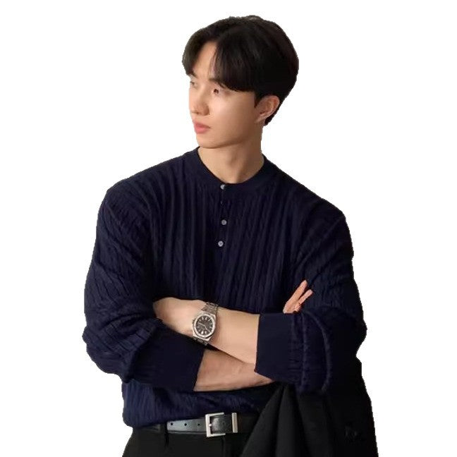 Men's chunky knit sweater with round neckline Mune Fashion