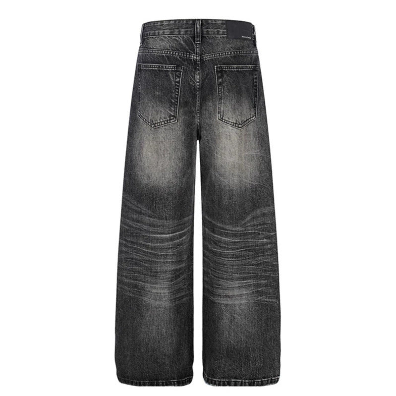 Women high-waisted wide Palazzo jeans with used effect Mune Fashion