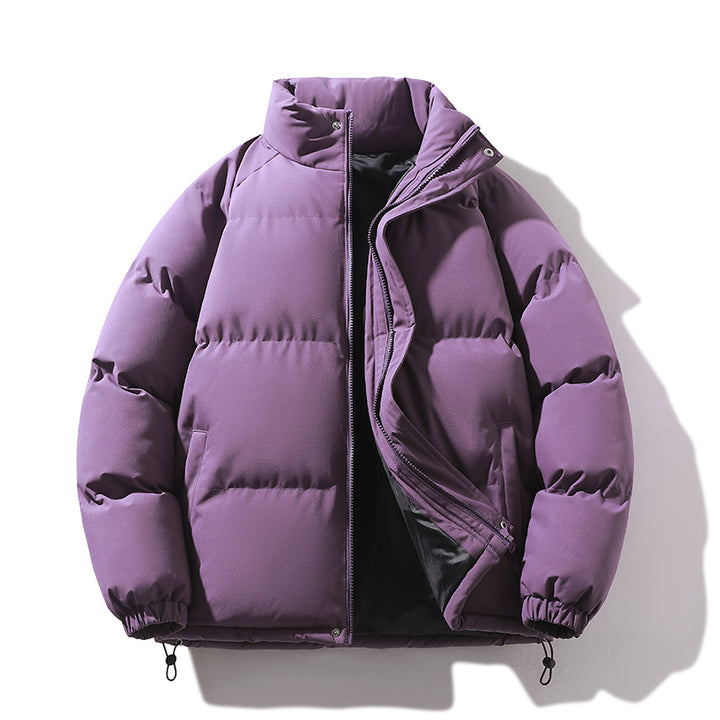 Unisex Padded Quilted Jacket made of Down Imitation with High Collar and Drawstring Mune Fashion