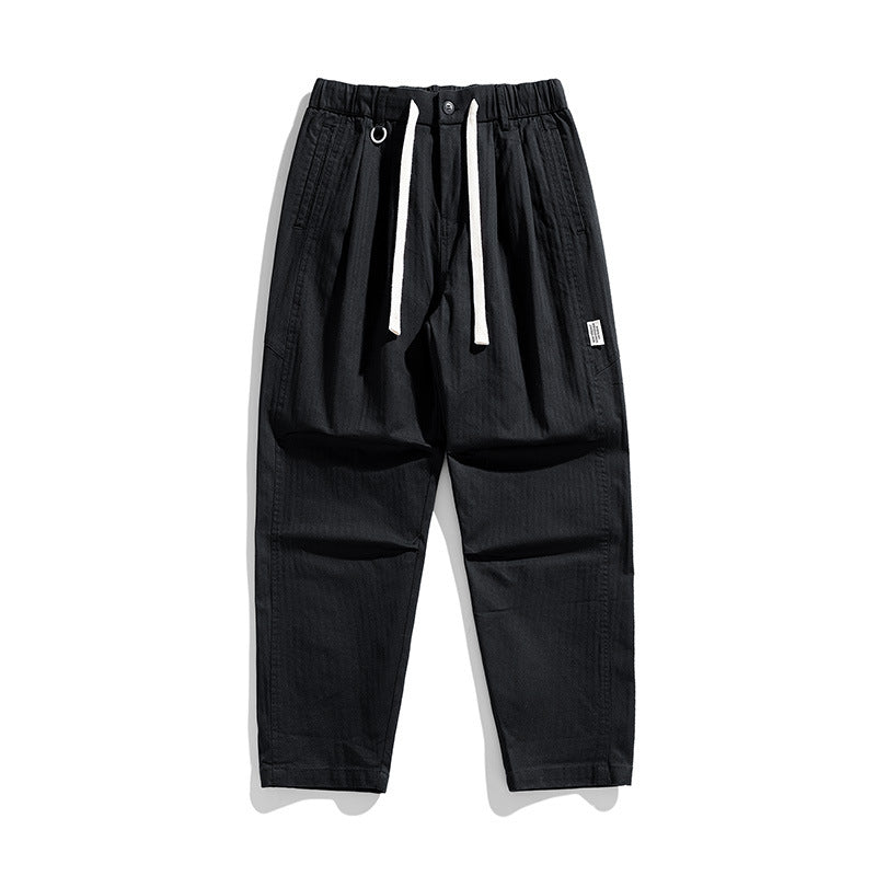 Men's Loose Fit Cargo Jogging Pants with Elastic Drawstring Waistband and Tapered Leg Mune Fashion