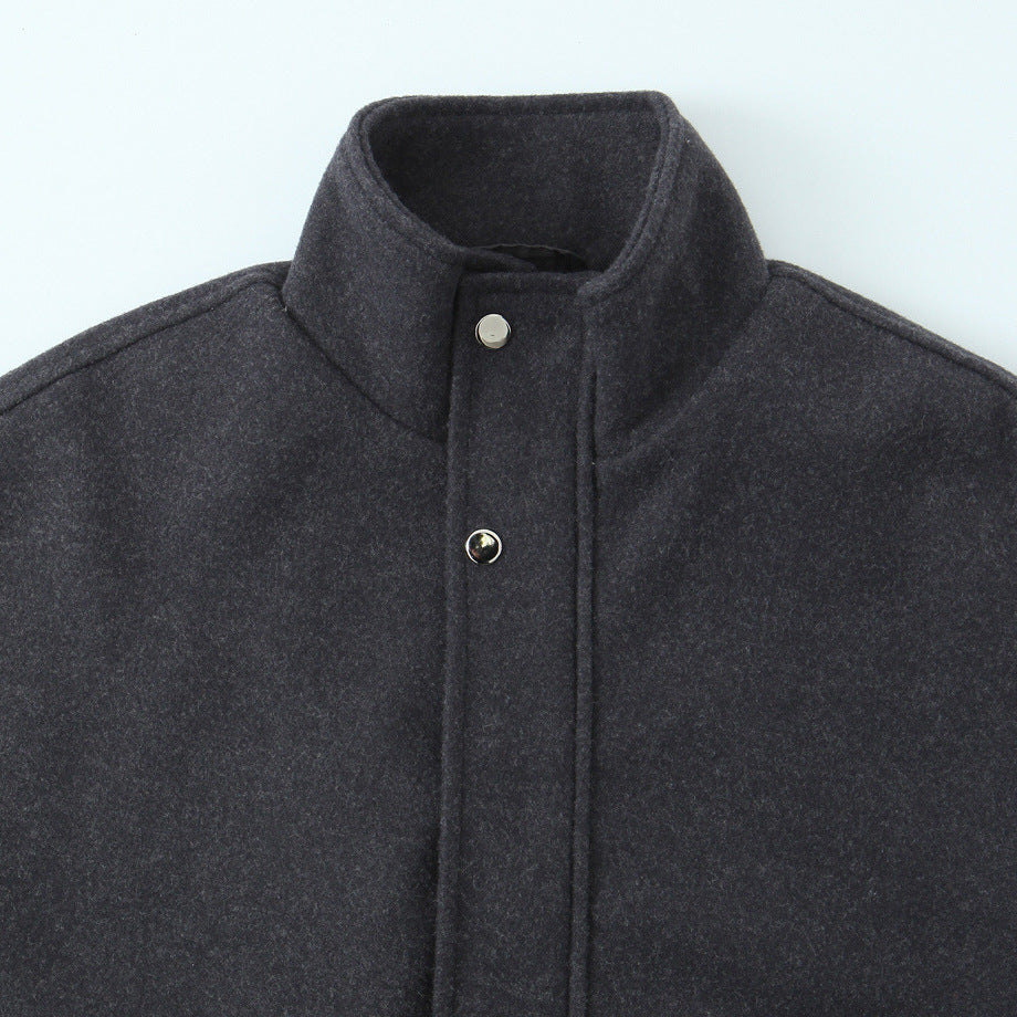 Women's short bomber-style jacket with stand-up collar, snap button placket, and elastic hem Mune Fashion