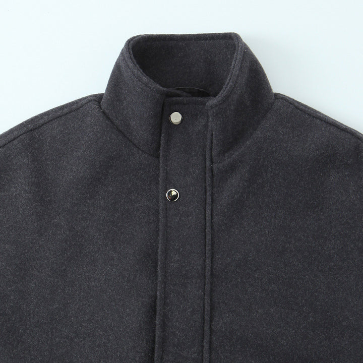 Women's short bomber-style jacket with stand-up collar, snap button placket, and elastic hem Mune Fashion