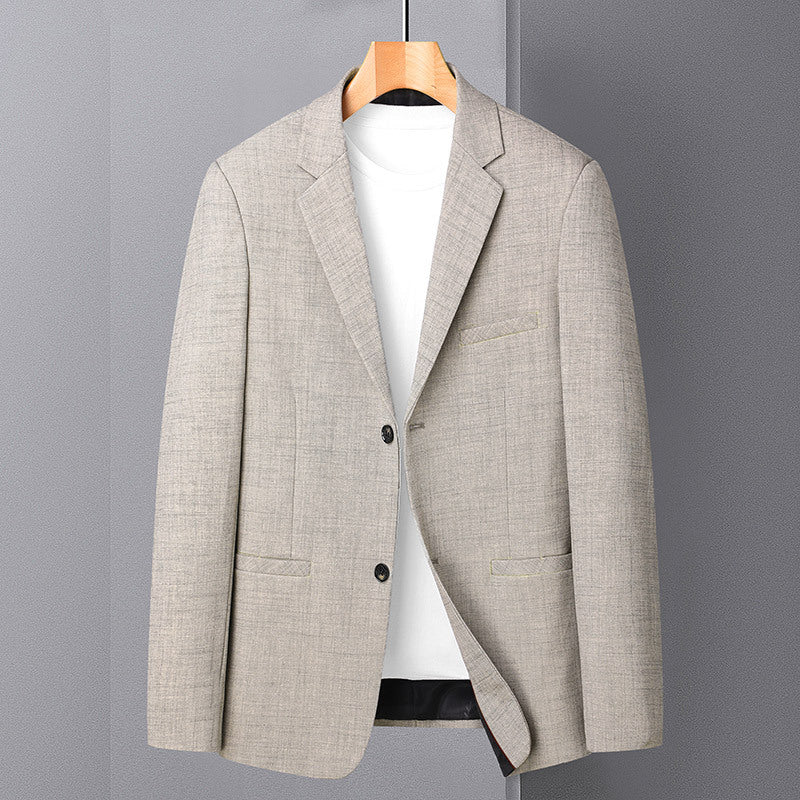 Men's Lightweight Linen Look Blazer with Notch Lapel and Unlined Construction Mune Fashion