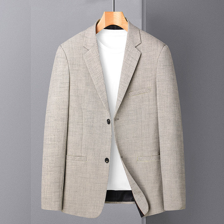 Men's Lightweight Linen Look Blazer with Notch Lapel and Unlined Construction Mune Fashion