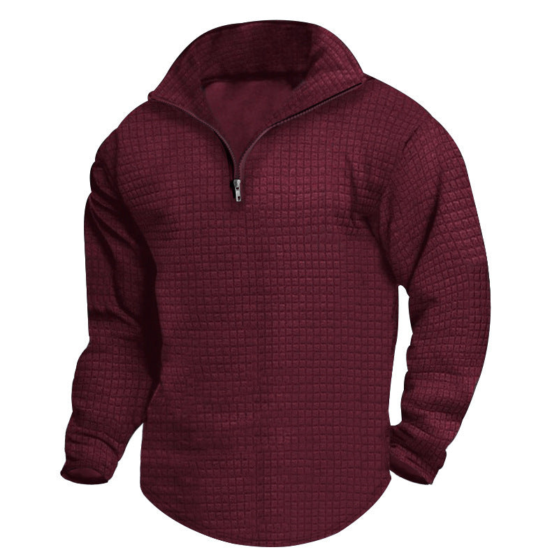 Men's padded thermal half-zip with waffle texture, brushed lining, and rounded hem Mune Fashion