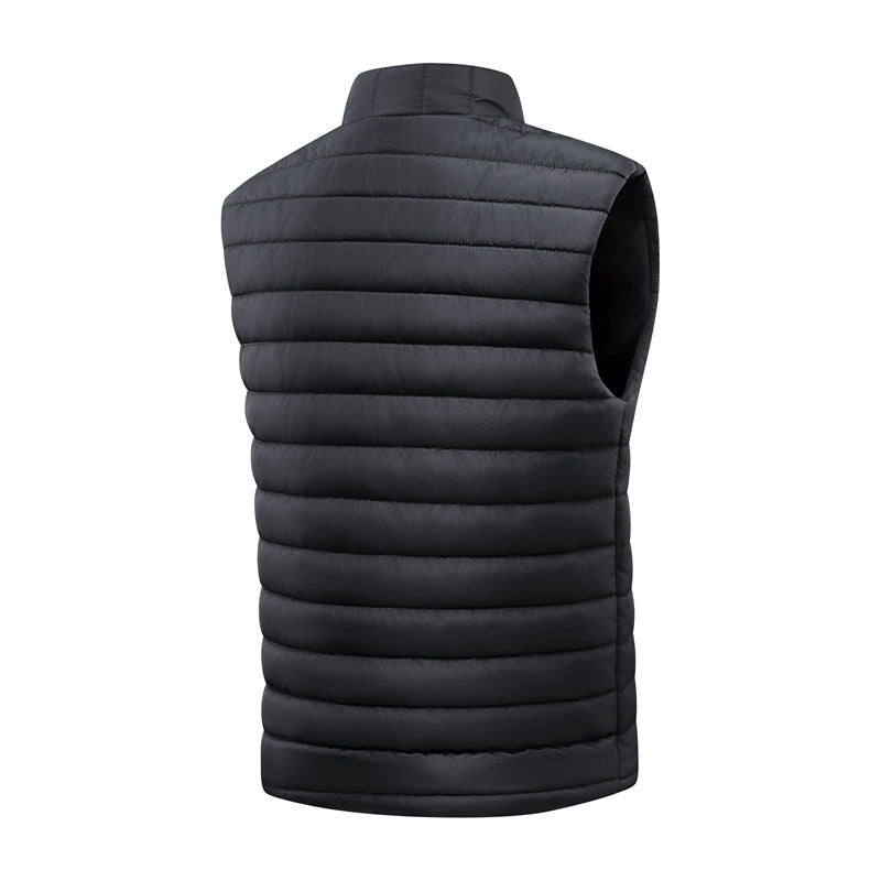Men's lightweight quilted thermal vest with stand-up collar and full-length zipper Mune Fashion