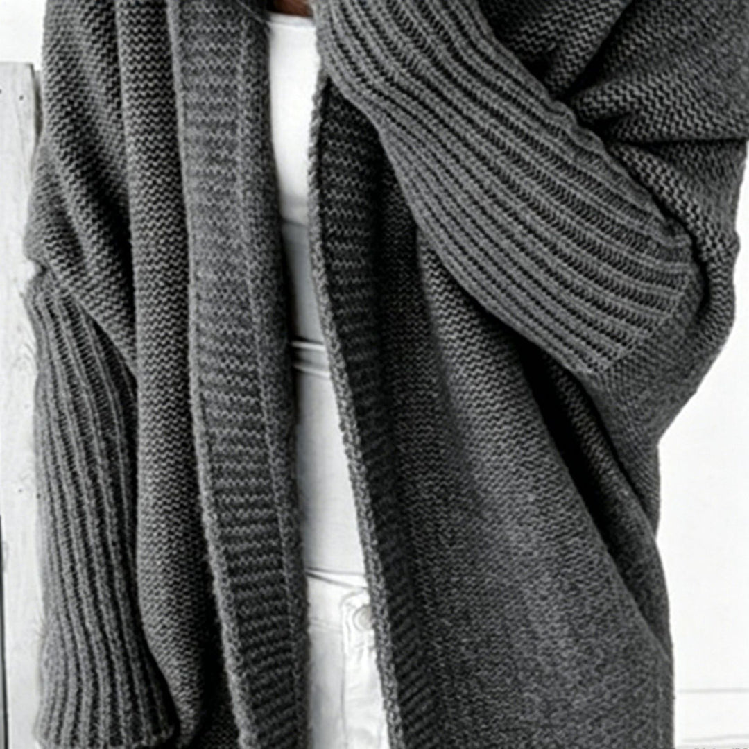 Women's Longline Hooded Knit Cardigan with Open Front Mune Fashion