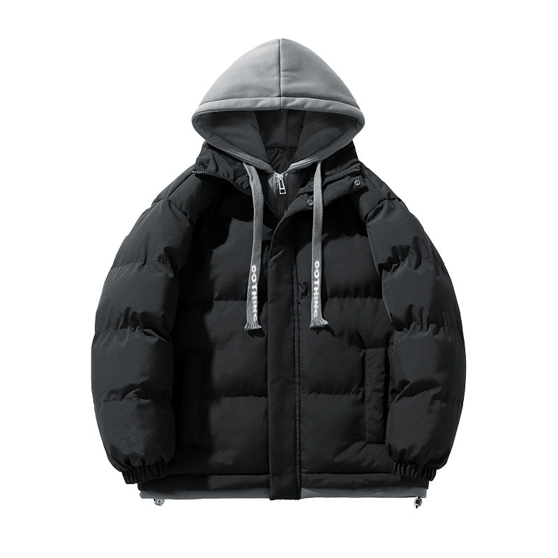 Unisex short cut quilted puffer jacket with two-layer contrasting hood Mune Fashion