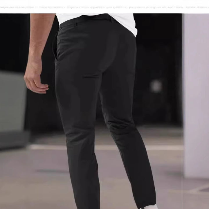 Men's slim pleat chinos with decorative longitudinal pleats and tapered leg Mune Fashion