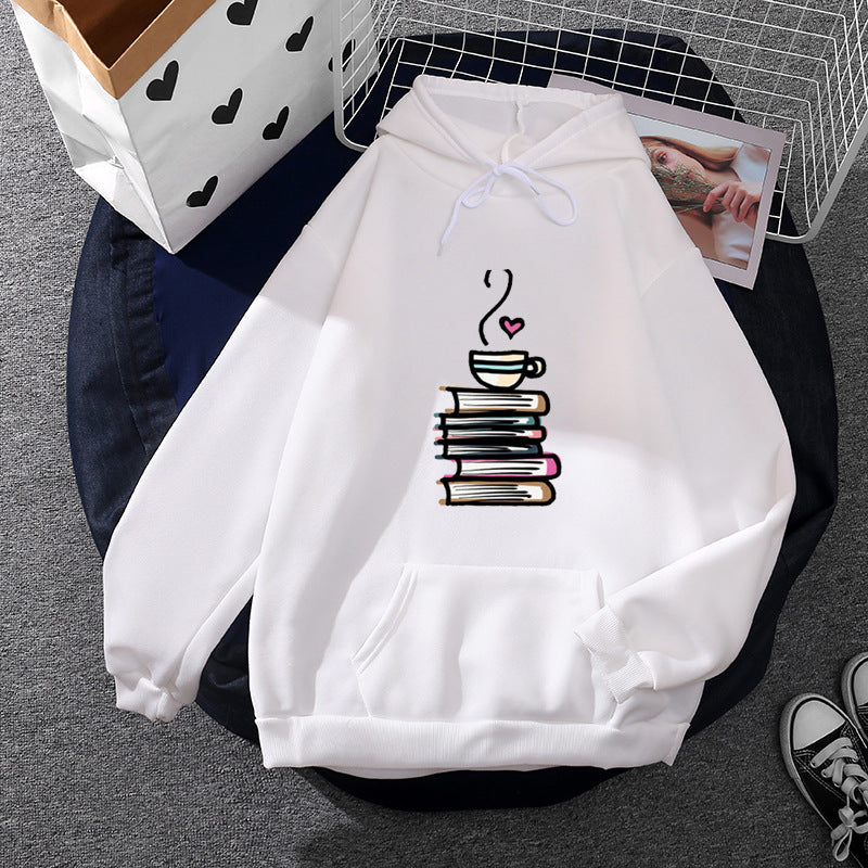Women's casual hoodie with artistic moon and mushroom design, soft fleece lining, and kangaroo pocket Mune Fashion