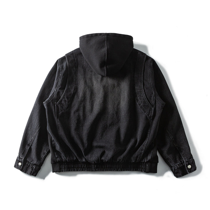 Unisex hooded jacket in boxy cut with full zipper and utility pockets Mune Fashion