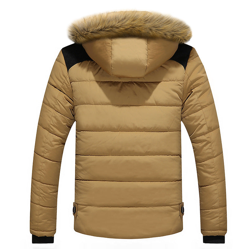 Men's thermal quilted city parka with padded inner layer and removable faux fur hood Mune Fashion