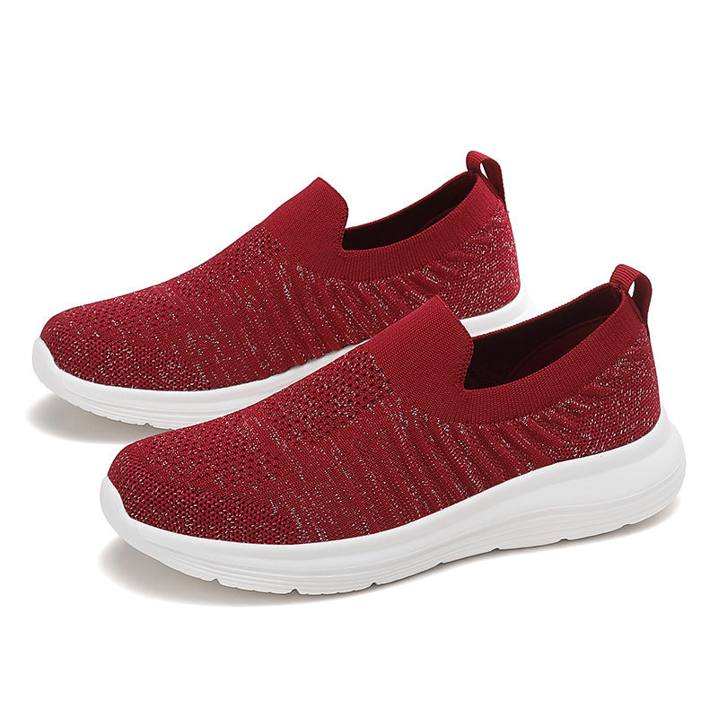 Women's breathable knitted slip-on shoes with viscoelastic insole and flexible rubber outsole Mune Fashion