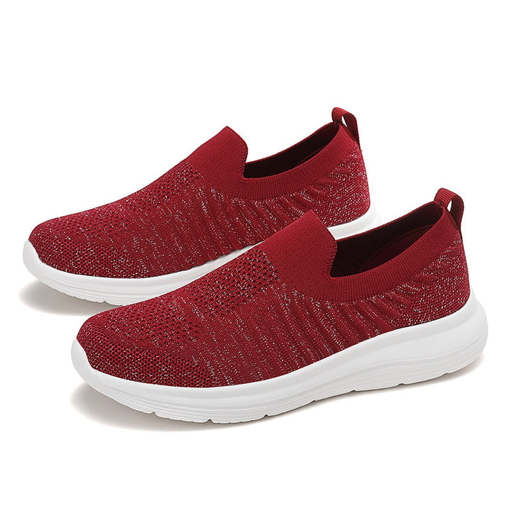 Women's breathable knitted slip-on shoes with viscoelastic insole and flexible rubber outsole Mune Fashion