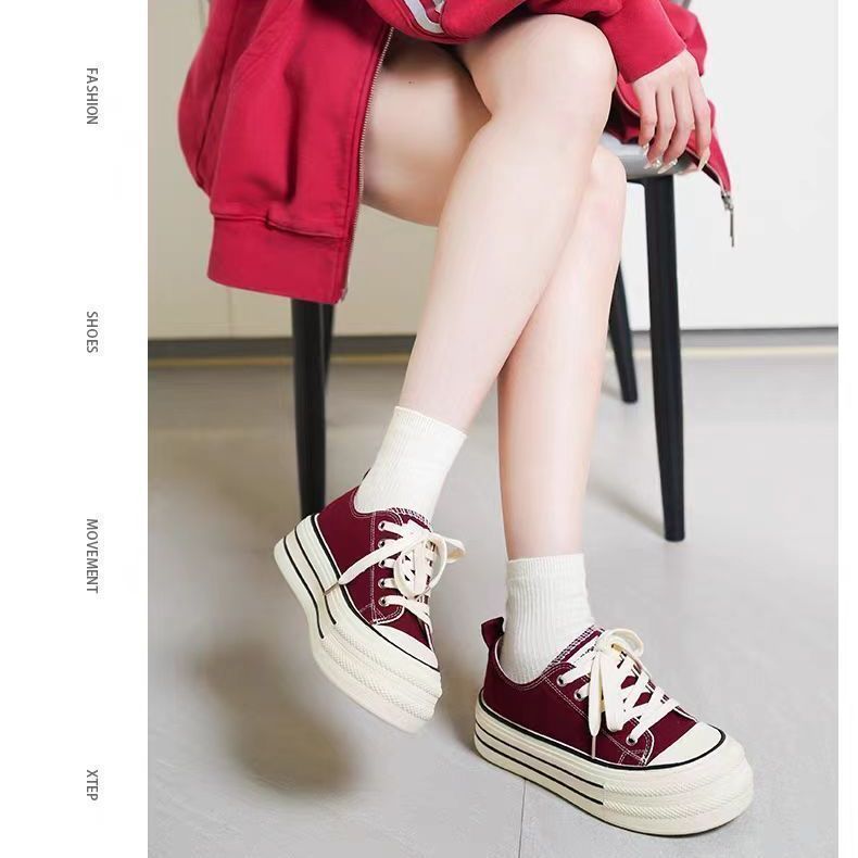 Women's Platform Sneakers with Trendy Design and Durable Upper Material Mune Fashion