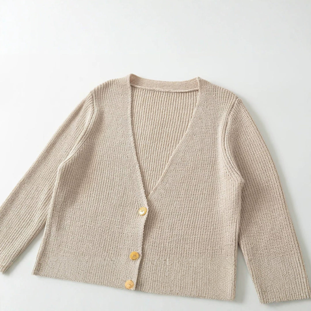 Women's Longline Knit Cardigan with V-Neck and Continuous Button Placket Mune Fashion