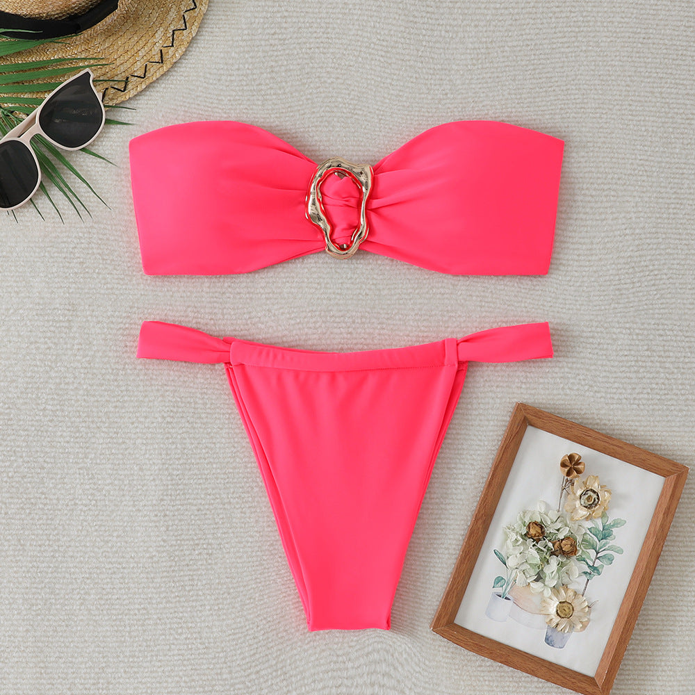Women's bandeau bikini with high-quality buckle detail Mune Fashion