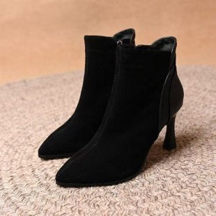 Women's Elegant Ankle Boots with Pointed Toe and High Heel Mune Fashion