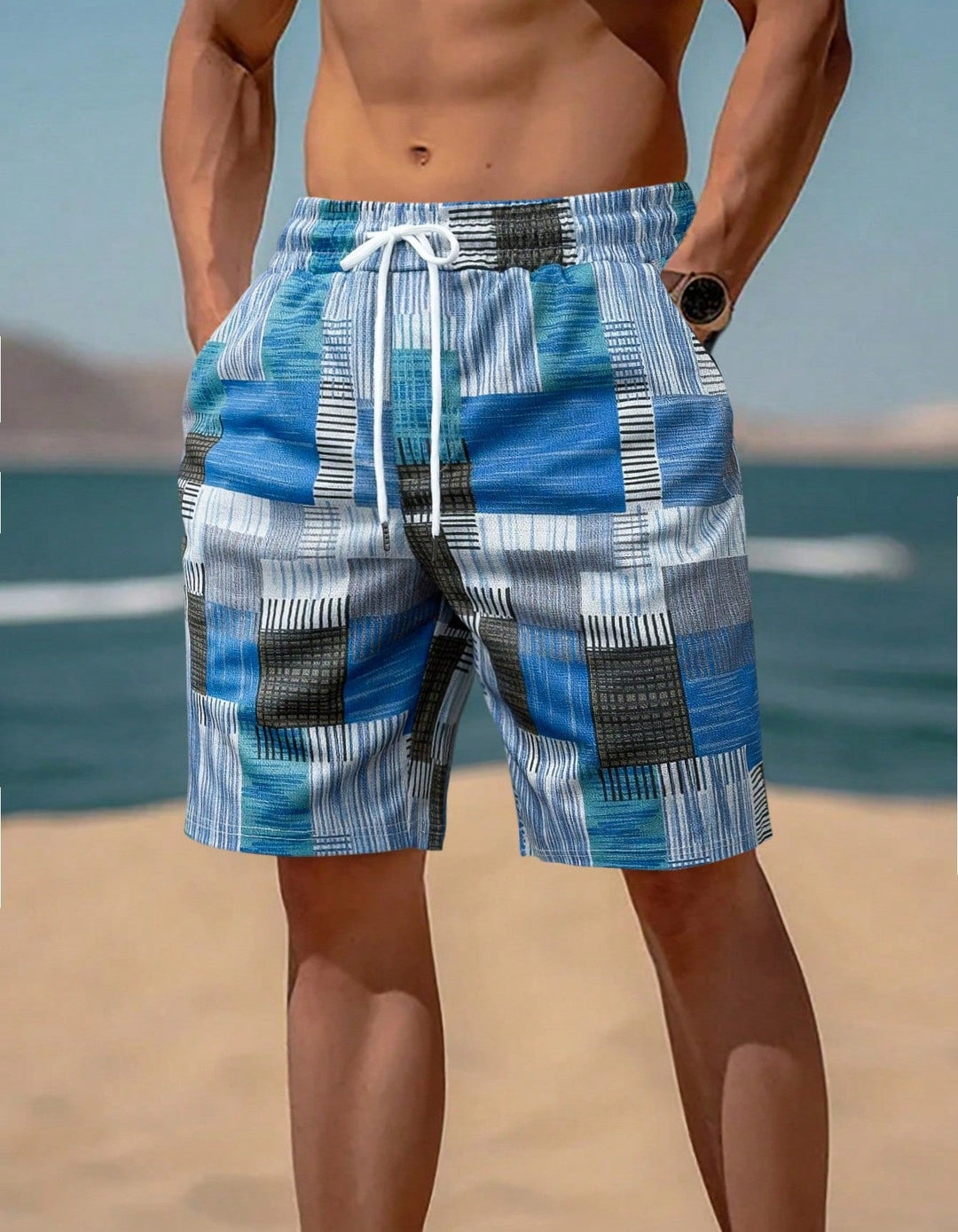 Men's stylish swim shorts with modern graphic pattern Mune Fashion