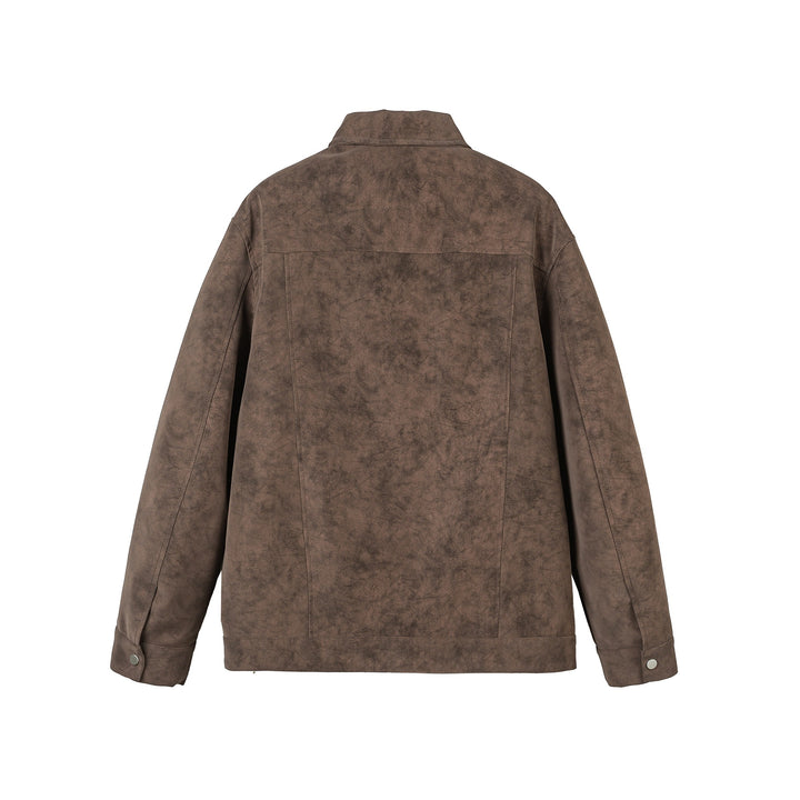 Unisex Short-cut Velours-look Jacket with decorative Metal Fasteners Mune Fashion