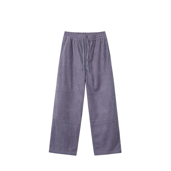 Women's casually cut waffle knit pants with elastic waistband and drawstring Mune Fashion