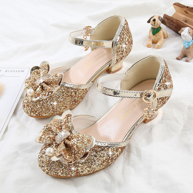 Girl Ballerina Shoes with Sparkling Floral Motif Mune Fashion