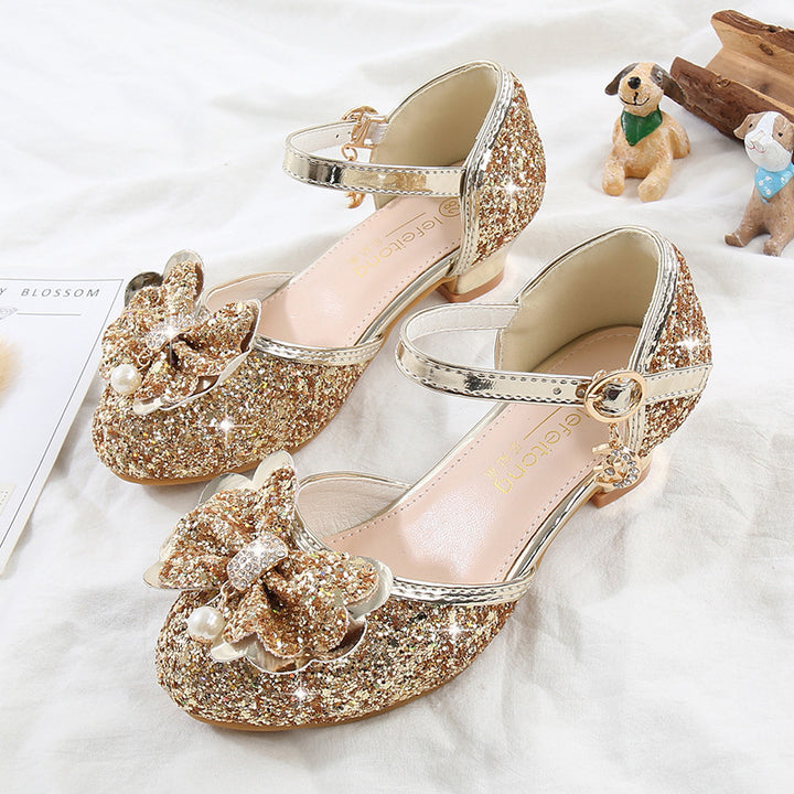 Girl Ballerina Shoes with Sparkling Floral Motif Mune Fashion