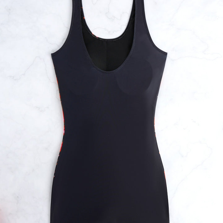 Women's One-Piece Swimsuit with Sporty Design and Colorful Graphic Pattern Mune Fashion