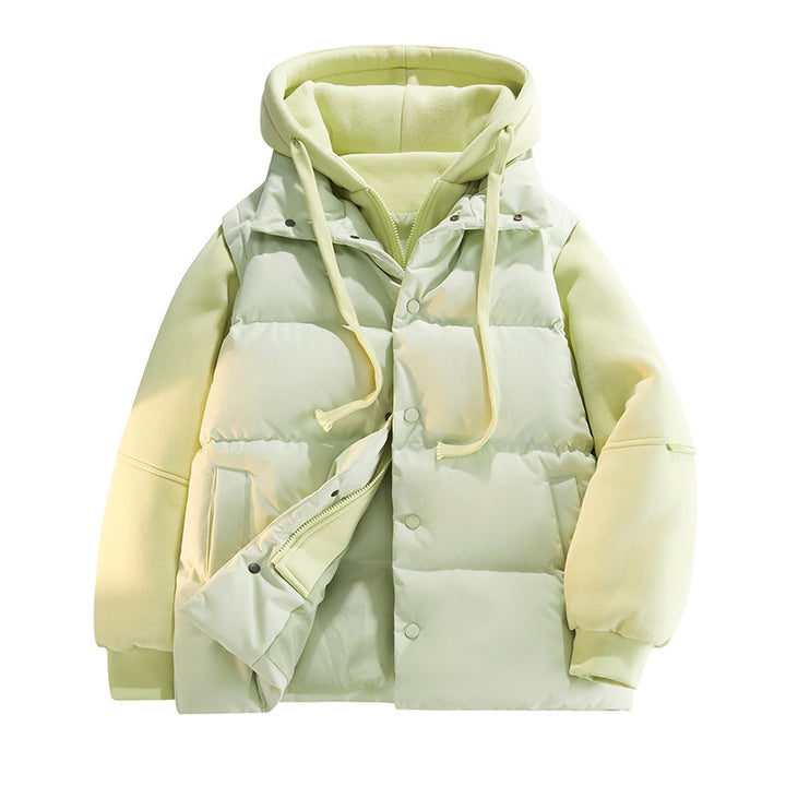 Men's Nano Hybrid Padded Jacket with Fleece Sleeves, Hood and Concealed Snap Fastener Mune Fashion