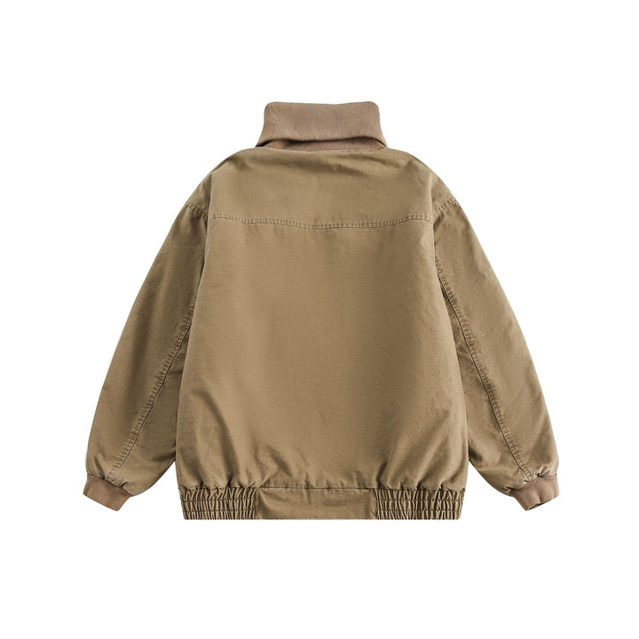 Unisex Oversize Bomber Jacket with High Ribbed Collar and Elastic Hem Mune Fashion