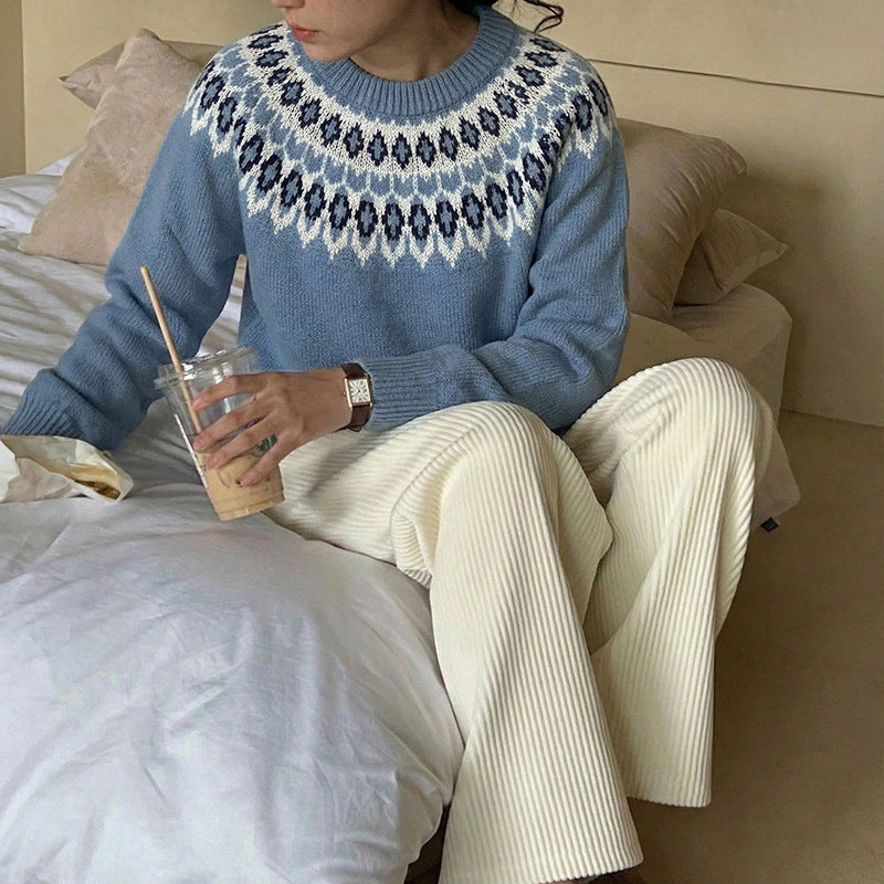 Women's Patterned Knit Sweater Mune Fashion