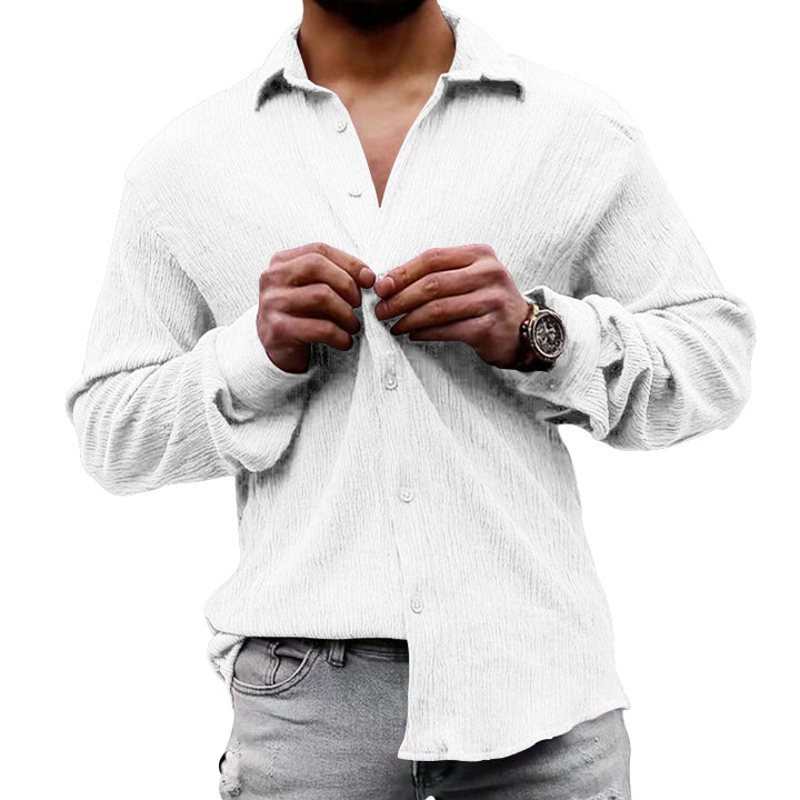Men's structured casual shirt with crinkle look, shirt collar and laid-back oversized fit Mune Fashion